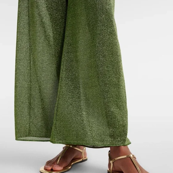 Oserée Lumière Olive-Green Wide-Leg Lounge Pants - Picture 3 of 15